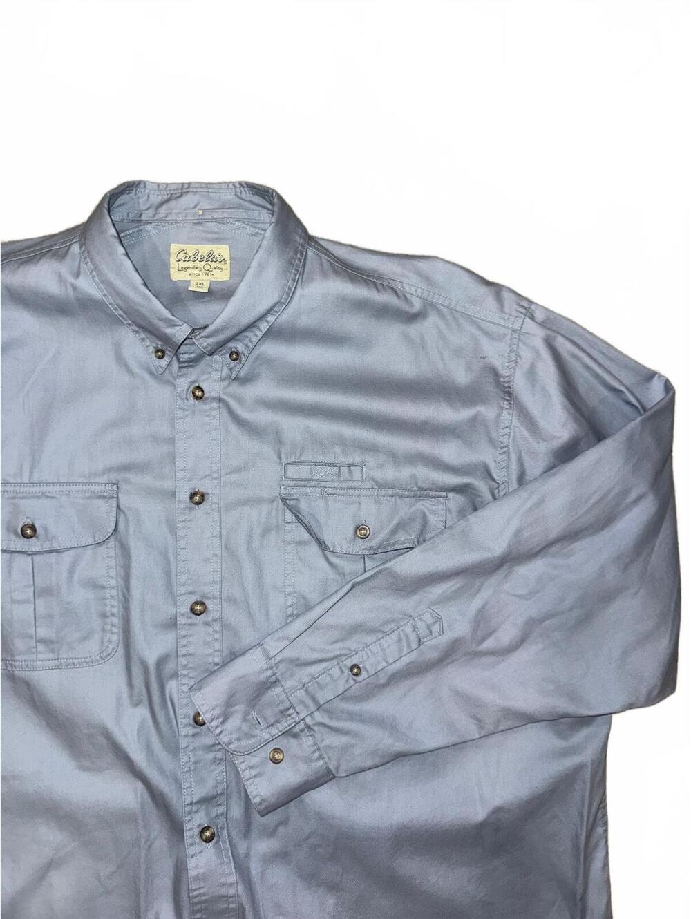 Men’s Cabela’s outdoor hiking/fishing utility long sleeve shirt size 2XLT